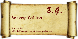 Bezzeg Galina névjegykártya